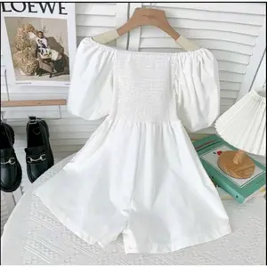 S~XXXXL JUMPSUIT Jumbo Jumpsuit Sabrina Korea Style Lengan Pendek Polos Wanita