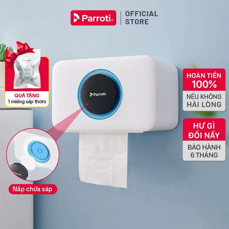 Hộp Đựng Giấy Vệ Sinh Cao Cấp Dán Tường Đa Năng, Có Khay Đựng Sáp Thơm, Hộp Đựng Giấy Rút, Giấy Có Lõi, Giấy Không Lõi Để Toillet, Nhà Tắm Parroti Rebox - RB02