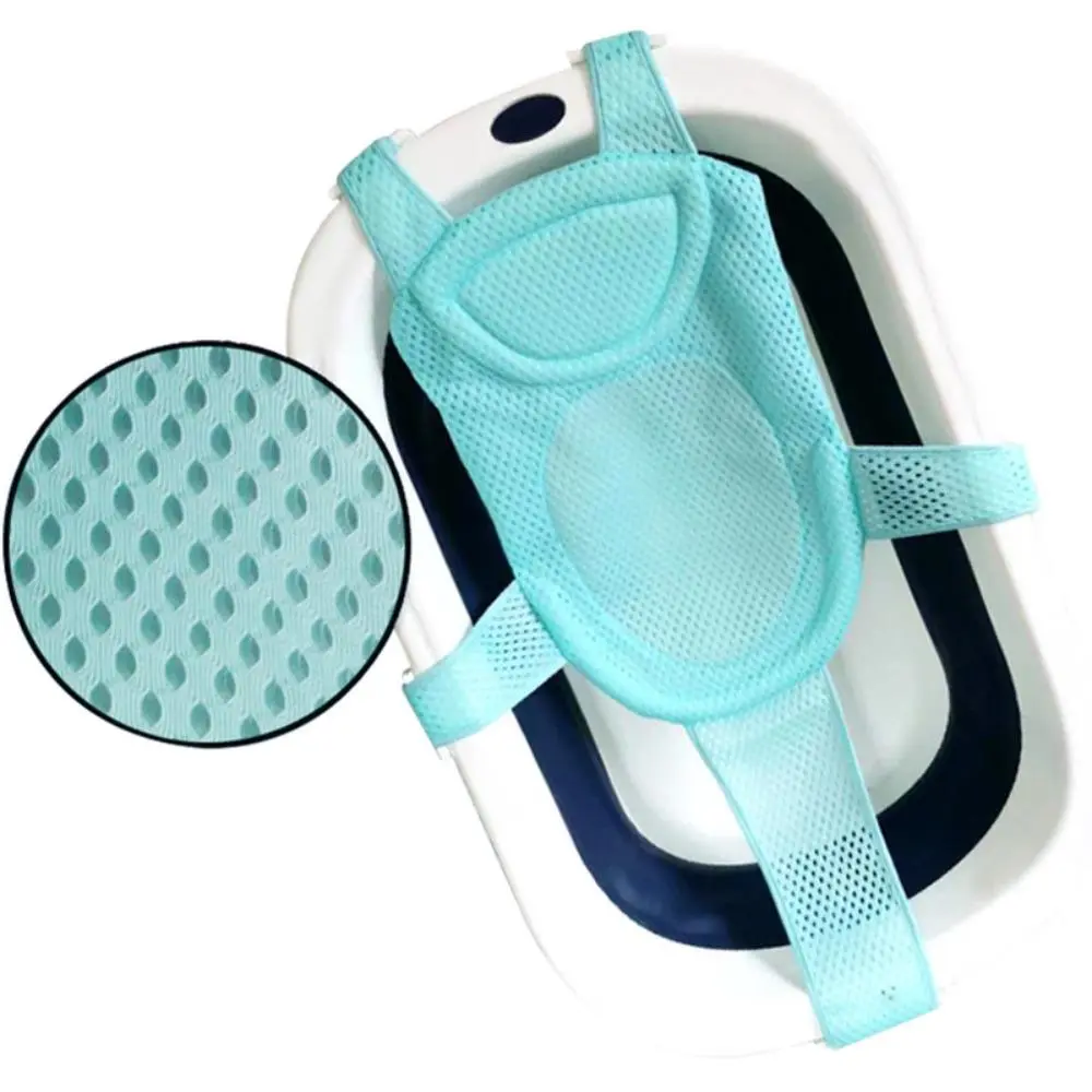 Adjustable Baby Bathtub with Pillow Seat Cushion, Cross-shaped Anti-slip Baby Bath Net Mat, Children Bathtub Shower Cradle Bed Seat