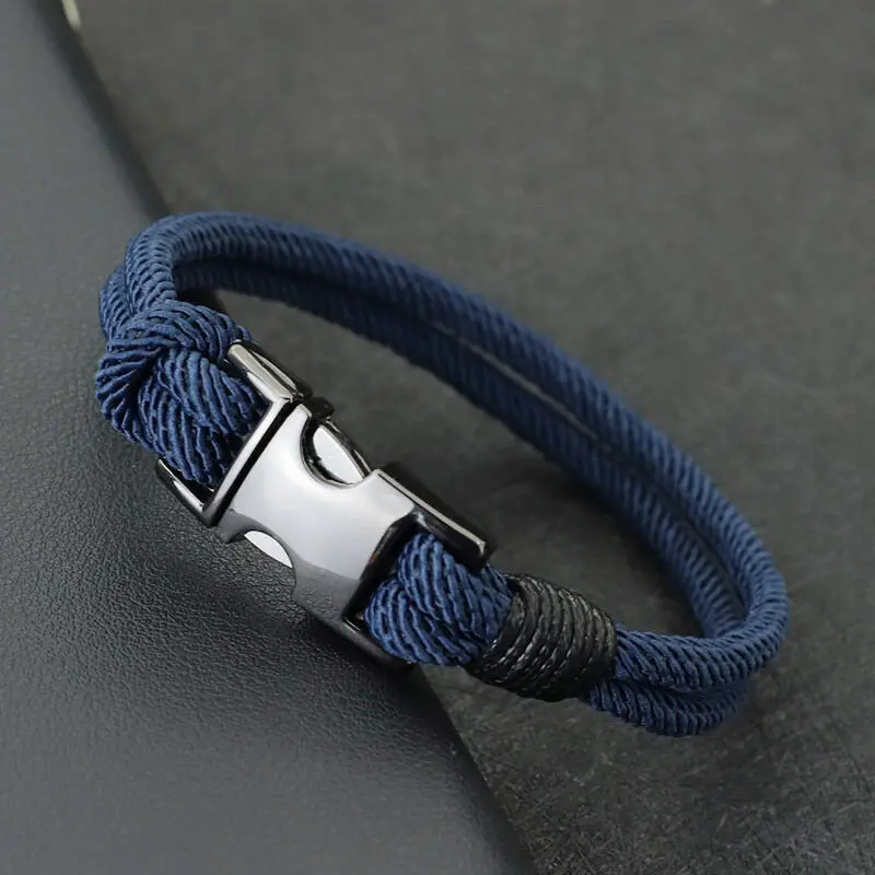 Vòng Tay Nam, Thời Trang, Hai Lớp, Khóa Lò Xo, Dây Nylon 4Mm, Phụ Kiện Đi Chơi Homme, Phong Cách Hip Hop, Quà Tặng Cho Anh Ấy