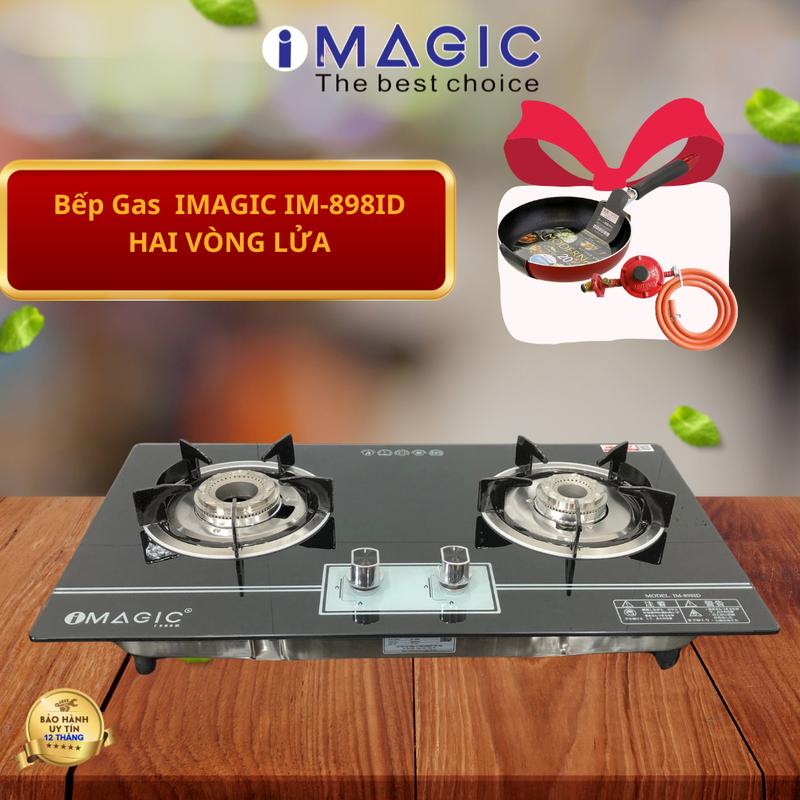Bếp gas âm IMAGIC Im-898id TO NHỎ  Mặt Kính Cao Cấp, Mâm Chia Lửa INOX SUS 304, Họng Bếp Hợp Kim Nguyên Khối