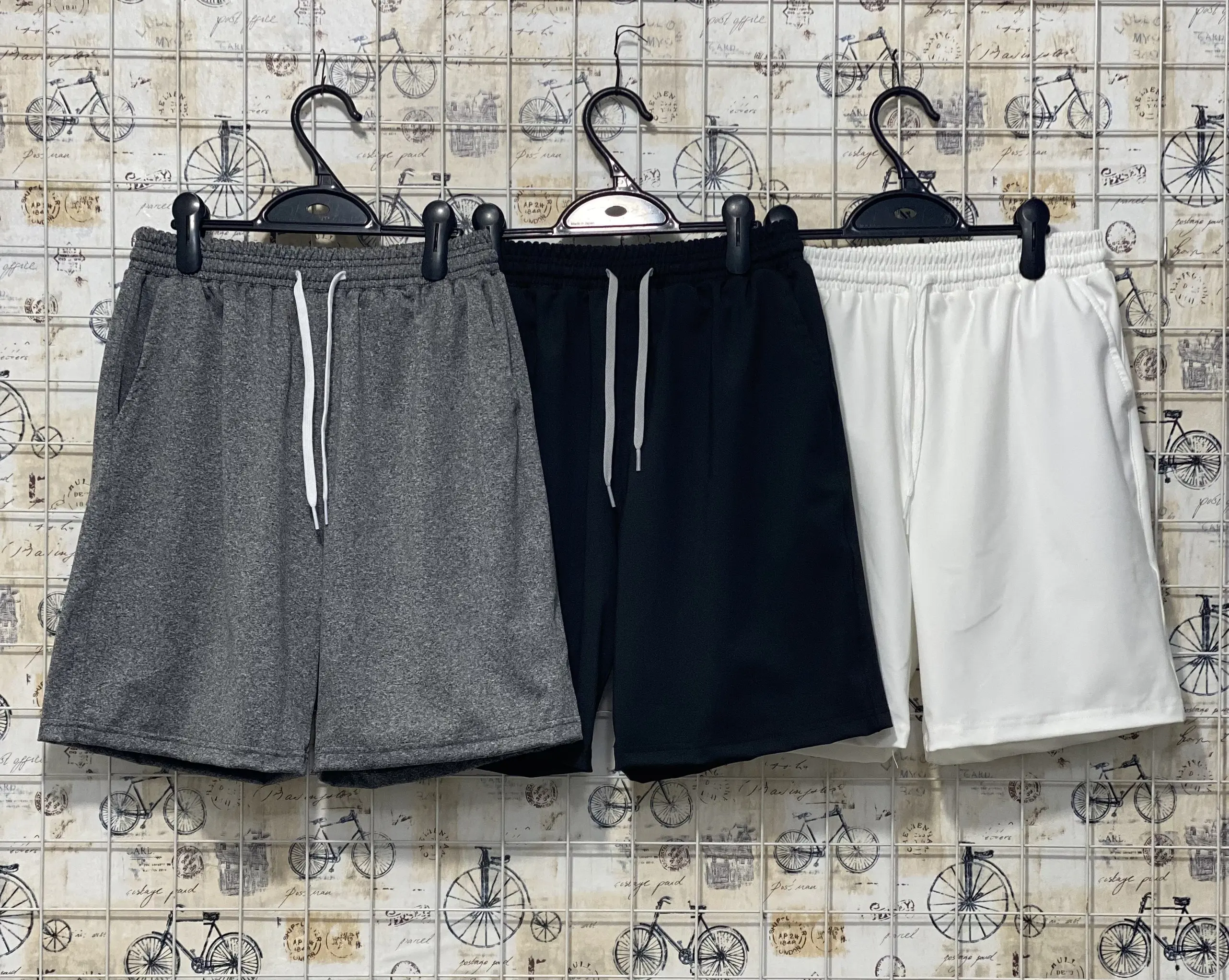 [HOT]Quần Thun Trơn Cao Cấp -From trên gối Menswear Nam Nữ Trơn Thông thường Đen có thể giặt máy