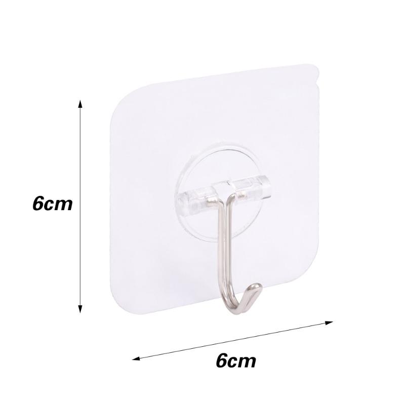 Product Introduction of 10Pcs Seamless Transparent Hooks Waterproof Strong Self Adhesive Wall Hook Heavy Load Hanger Kitchen Bathroom Accessories 20