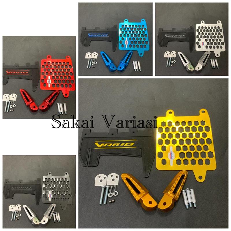 Paketan Variasi 3in1 Cover Radiator+Mudflap vario+pijakan kaki step ...