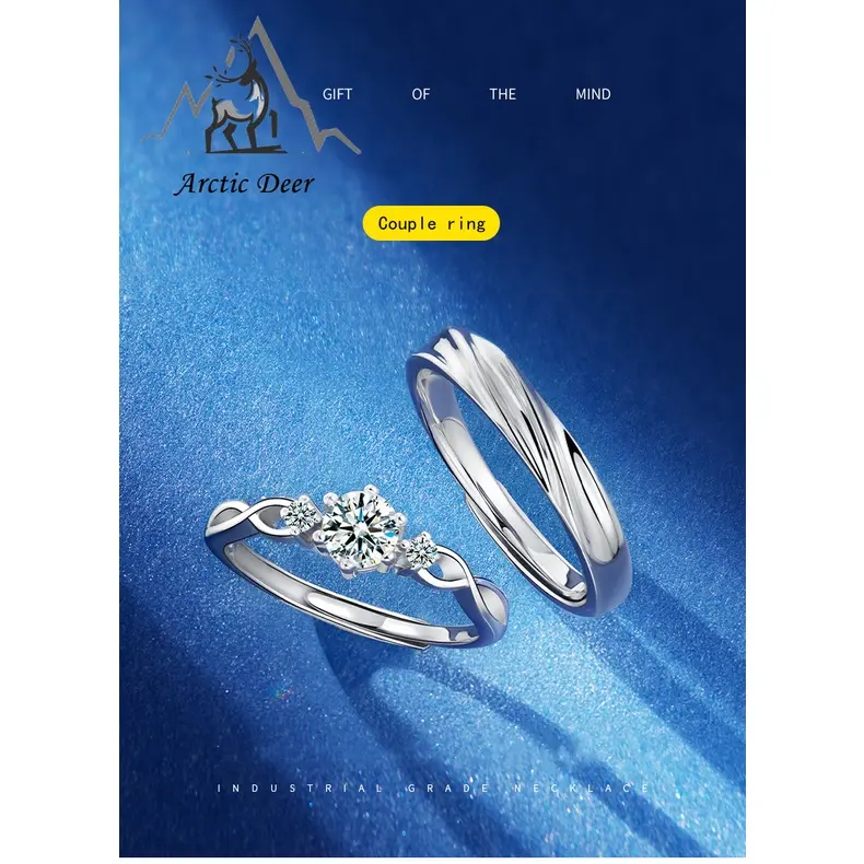Cincin Couple-stay together cincin pasangan cincin titanium Original Arctic Deer Jewellery Rings Couple