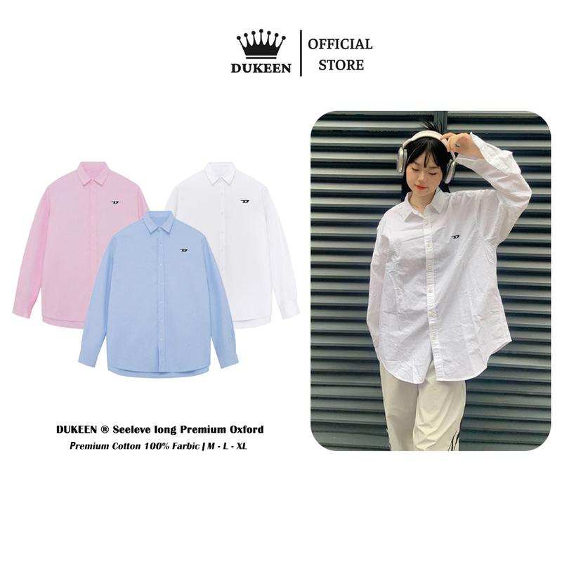 Áo Sơ Mi Tay Dài Nam Nữ Hàn Quốc Local Brand DUKEEN Chất Liệu Oxford Logo D Thêu SM042 Menswear