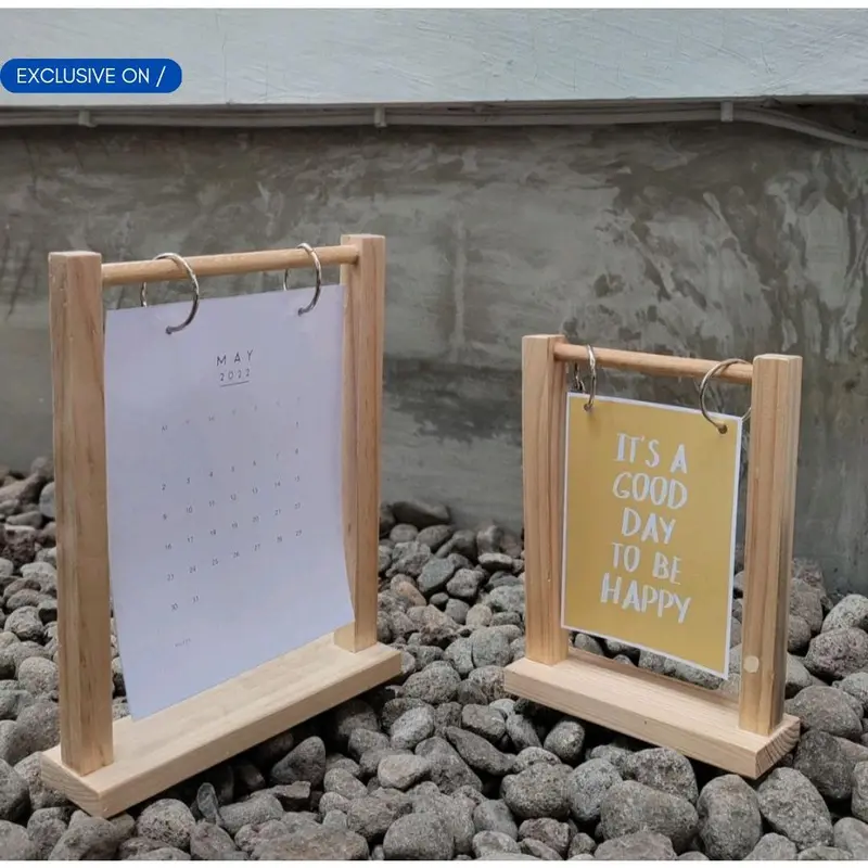 Kalender Stand Gantungan Menu Promo Nomer Meja Kayu Resto Cafe Jadwal Sekolah 1