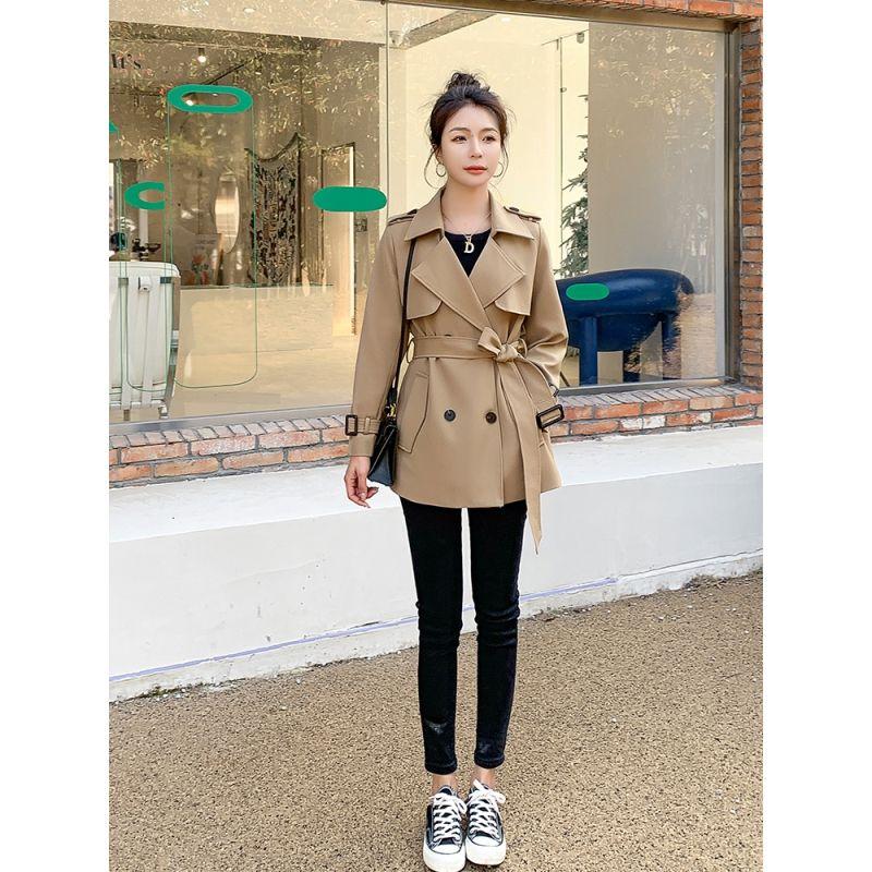 Áo khoác ngoài Nhỏ nhắn Phong Cách Hepburn, Màu Kaki, Dành Cho Nữ, Bộ Sưu Tập Xuân Thu 2024, Phong Cách Hàn Quốc, Thanh Lịch, Áo Khoác Thời Trang Cao Cấp 1