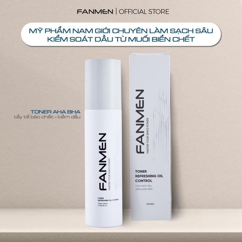 Toner dưỡng ẩm dành riêng cho nam giới Fanmen, chứa AHA BHA tẩy tế bào chết, kiềm dầu, hỗ trợ ngăn ngừa mụn 150ml
