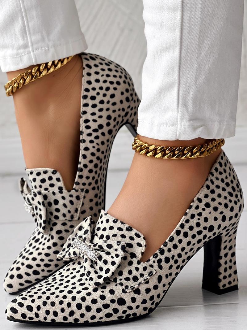 Product Introduction of Women's Fashionable Bowknot Design Heels, Pointed Toe High Heels for Party, Daily Clothing Decor for Girl, Trendy All-match & Exquisite Heels for Matching Outfit 12