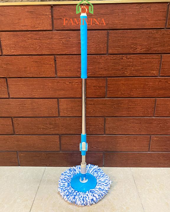 Cây lau nhà tự vắt 360 độ MÂM NHỰA đa năng rẻ bền đẹp-thân cây inox chắc chắn,chổi lau nhà rời kèm bông lau cotto 4