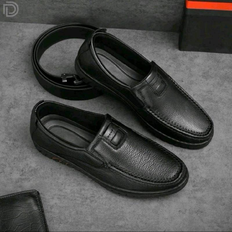 Bảo hành 1 năm -Giày lười nam trẻ trung da bò cao cấp, giày mọi đế đốc khâu xuyên quai chắc chắn , Hàng chất lượng.