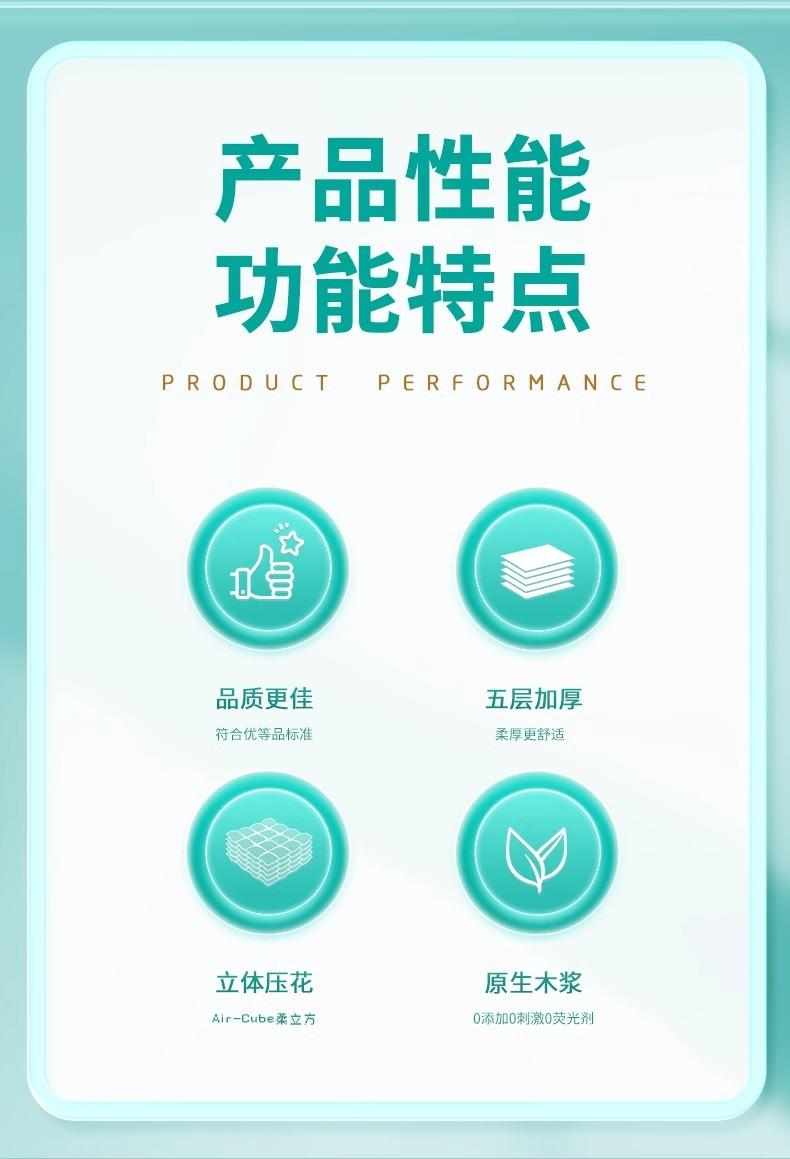 Product Introduction of Cong Ma Paper Extraction 30 Packs Full Box Household Tissue Napkin Household Tissue Pulling Facial Tissue 2