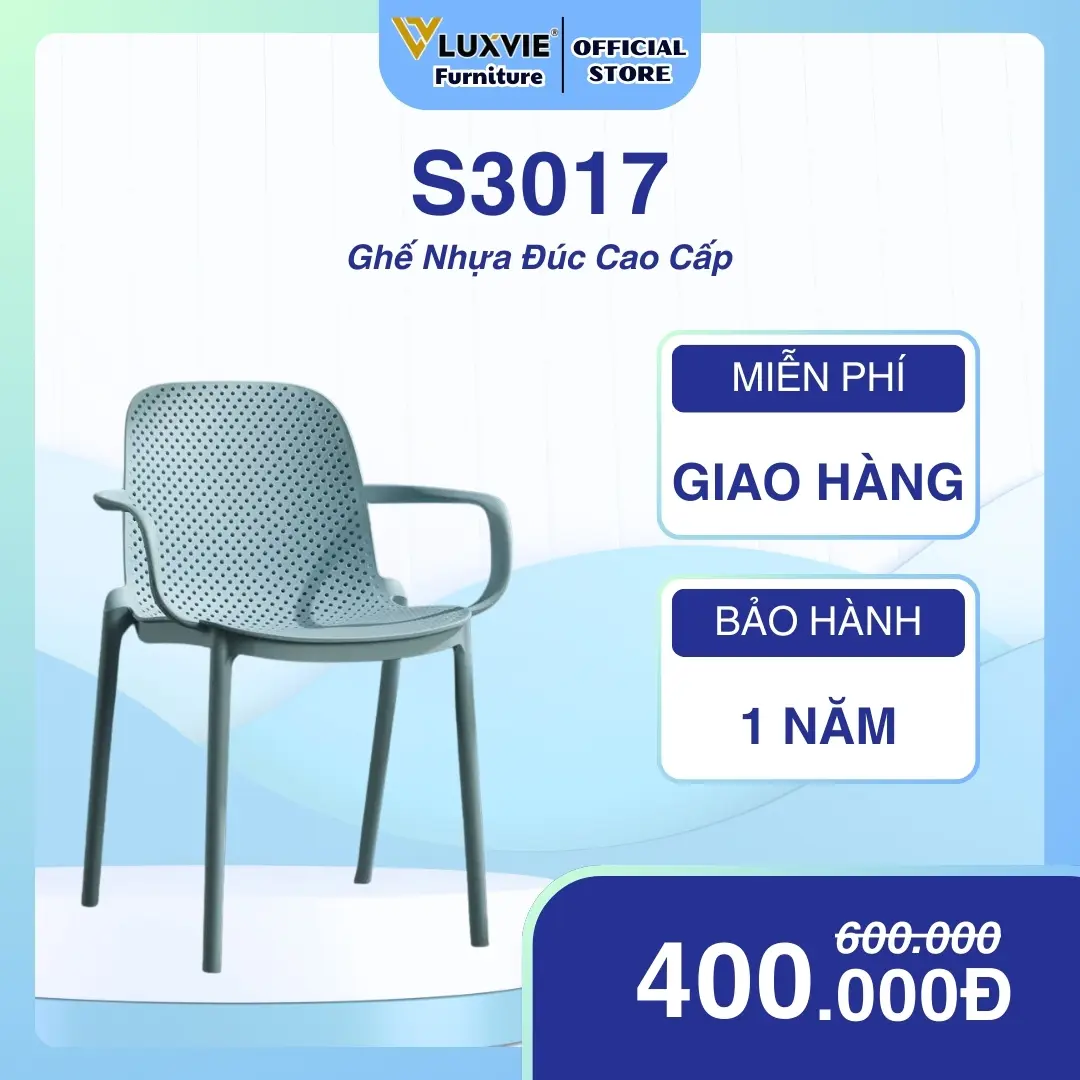Ghế nhựa cafe, văn phòng, ghế ăn, đúc nguyên khối giá tốt S3017 ghế  nhựa cao