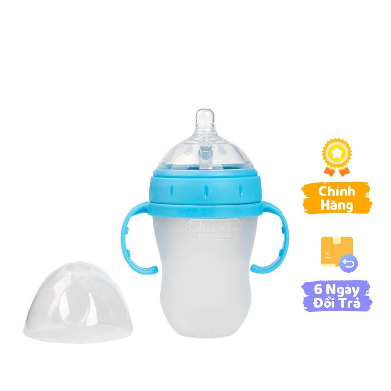 Bình sữa silicone Gluck premium 240ml (Xanh)