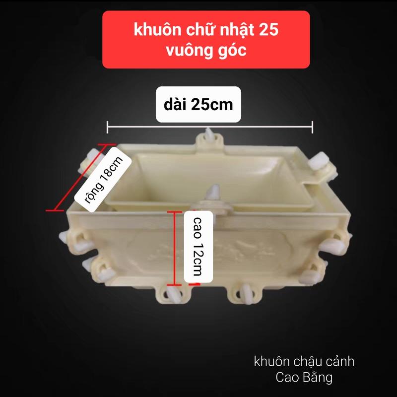khuôn đúc chậu cảnh chữ nhật 25- chậu BONSAI mini