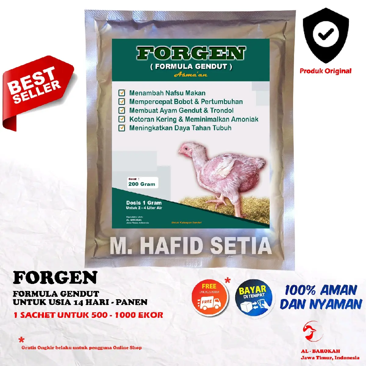 FORGEN Formula Gendut - Vitamin ayam - Obat Ayam - 200 gram untuk ayam ...
