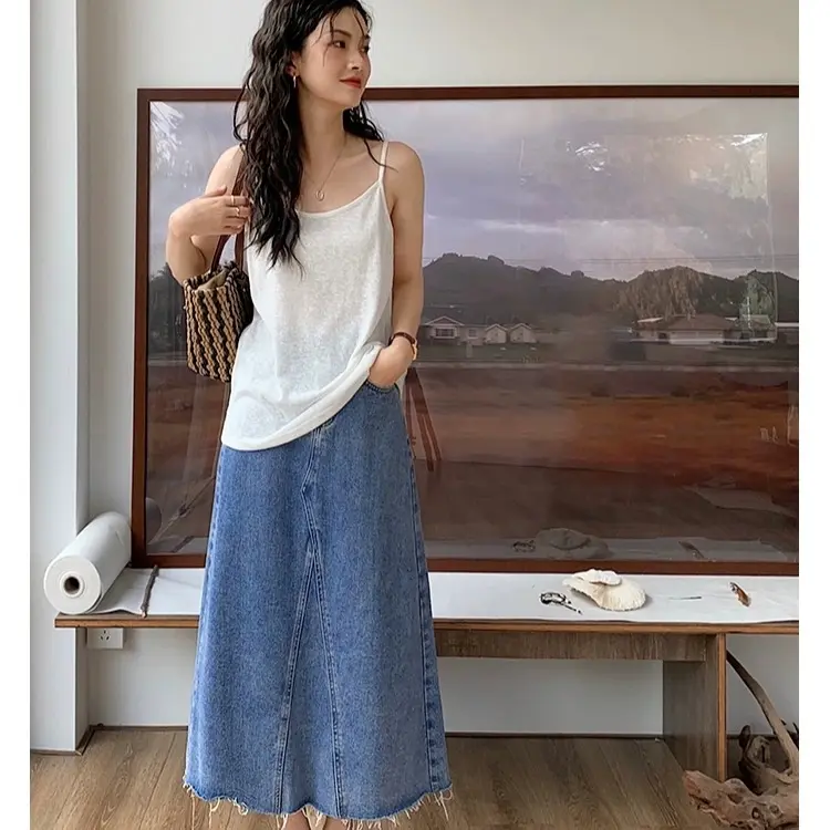 ANHSTORE1608 Áo 2 dây nữ dây nữ chất thun xược phom suông nhẹ , áo dây nữ chất thun xược mát , thời trang mặt lót kèm blazer , sơ mi Women  Kem Kem tank top nu