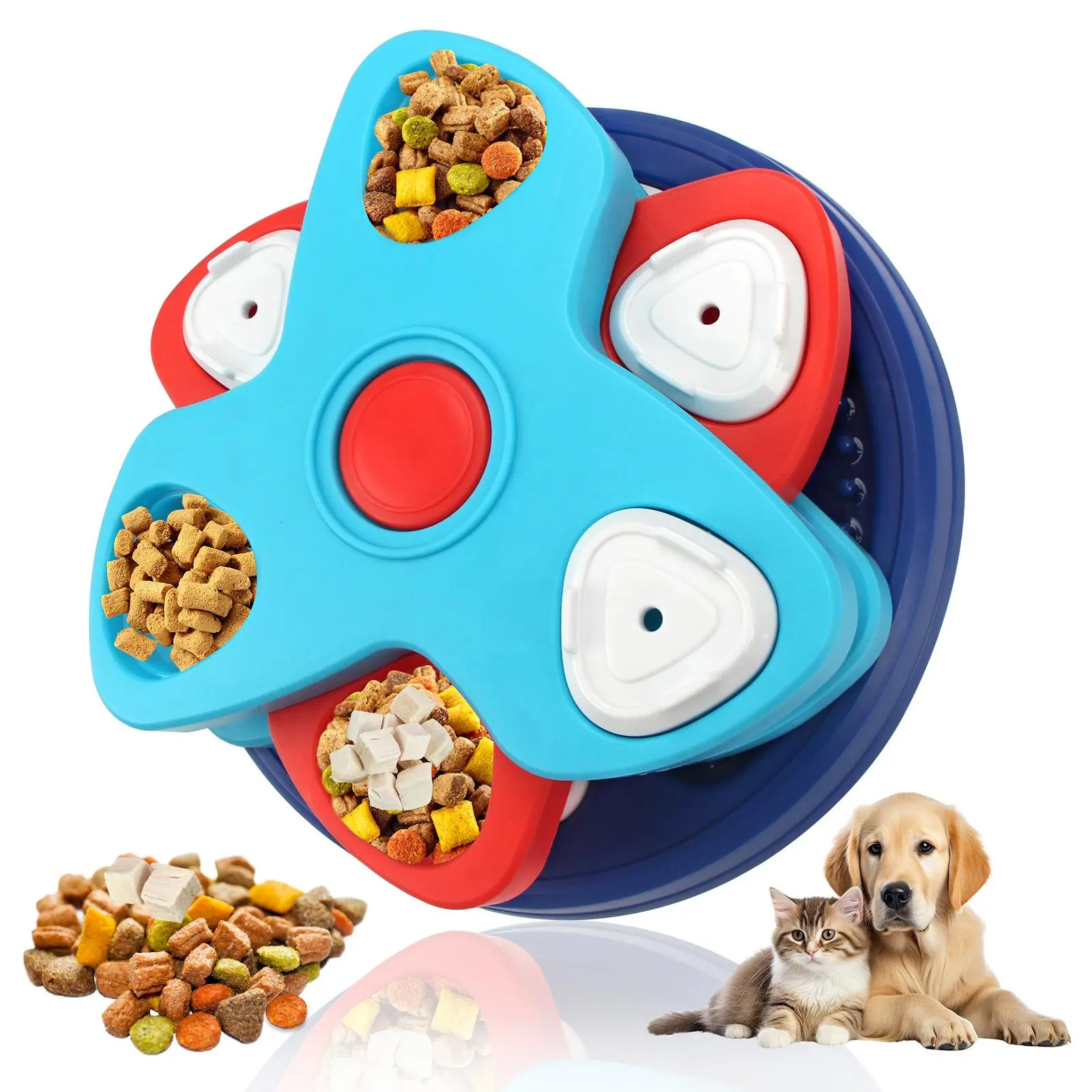 Smart Rotating Pet Feeder, 1 Box Pet Interactive Puzzle Game Toy, Pet Anxiety Relief Feeding Supplies, Dog & Cat Accessories
