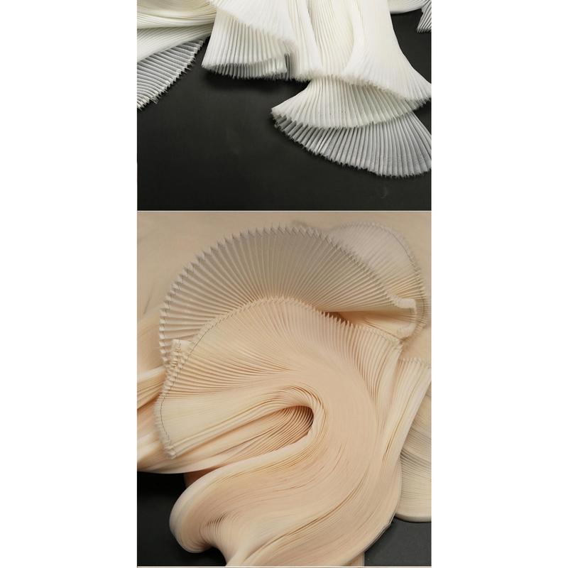 Product Introduction of Fashion Small Wrinkle Pleated Organza Fabric 142cm Wide Handmade Dress Designer Fabric 1 Yard DIY Stiff Material Stage Decoration 21