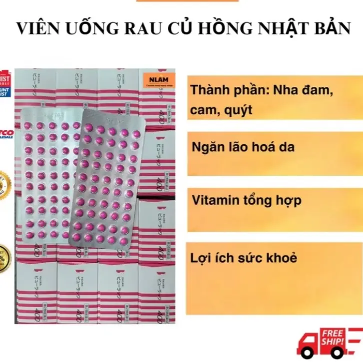 Viên rau củ quả HỒNG Nhật Bản bổ sung chăm sóc sắc đẹp,thanh nhiệt