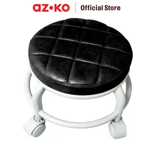 AZKO Soleil Almond Bangku Dengan Roda Stool With Cushion Tempat Duduk Empuk Serbaguna Bangku Cafe Hotel Furniture Interior Rumah