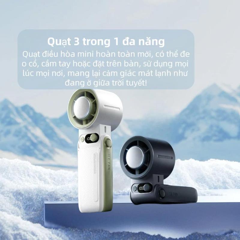 Quạt Tích Điện Cầm Tay Mini A228 JF168 Pin 6.000mAh Chức Năng Lạnh,Gió Mạnh Gấp Gọn Tiện Lợi .Giữ nút nguồn 3s lên chữ C để bật sò lạnh