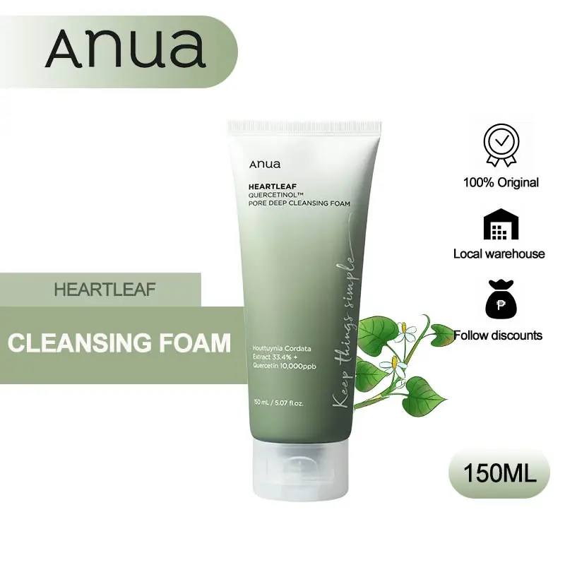 Anua Heartleaf Quercetinol Pore Deep Cleansing Foam Facial 150ml Flower Skincare Skin Repair Salicylic Comfort Cleanser Powder