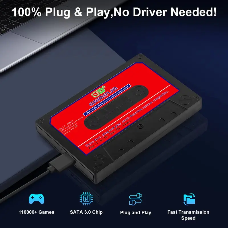 Portable Game Hard Drive, Game Hard Drive with 110000 Games, Compatible with 70+ Classic Emulators for PC/Windows/Mac OS, Game Peripherals, Gaming Products, Gaming Items 6