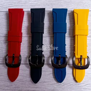 Tali Jam Tangan Karet Silikon Ujung Lancip, Strap Rubber Silikon Buckle Bengkok Termurah