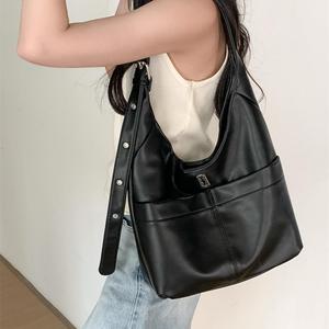Women's Tote Large Capacity Layered Pocket, Adjustable Shoulder Strap, Solid Color Commute Fashion Women Bag Shoulder Bag