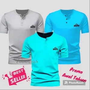 kaos kancing lengan pendek gambar why not High Katun Baju Distro