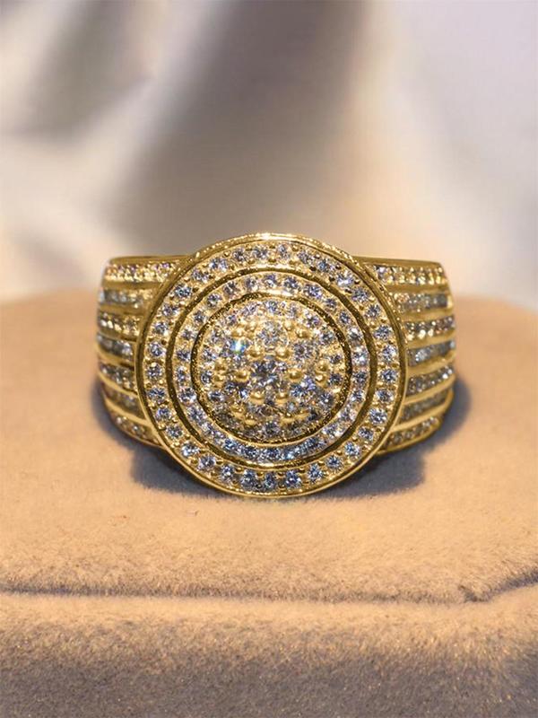 Women's Elegant Artificial Zircon Decorated Ring, Pave Engagement Ring, Exquisite Trendy Ring, Fashionable Jewelry for Women As Gift 4