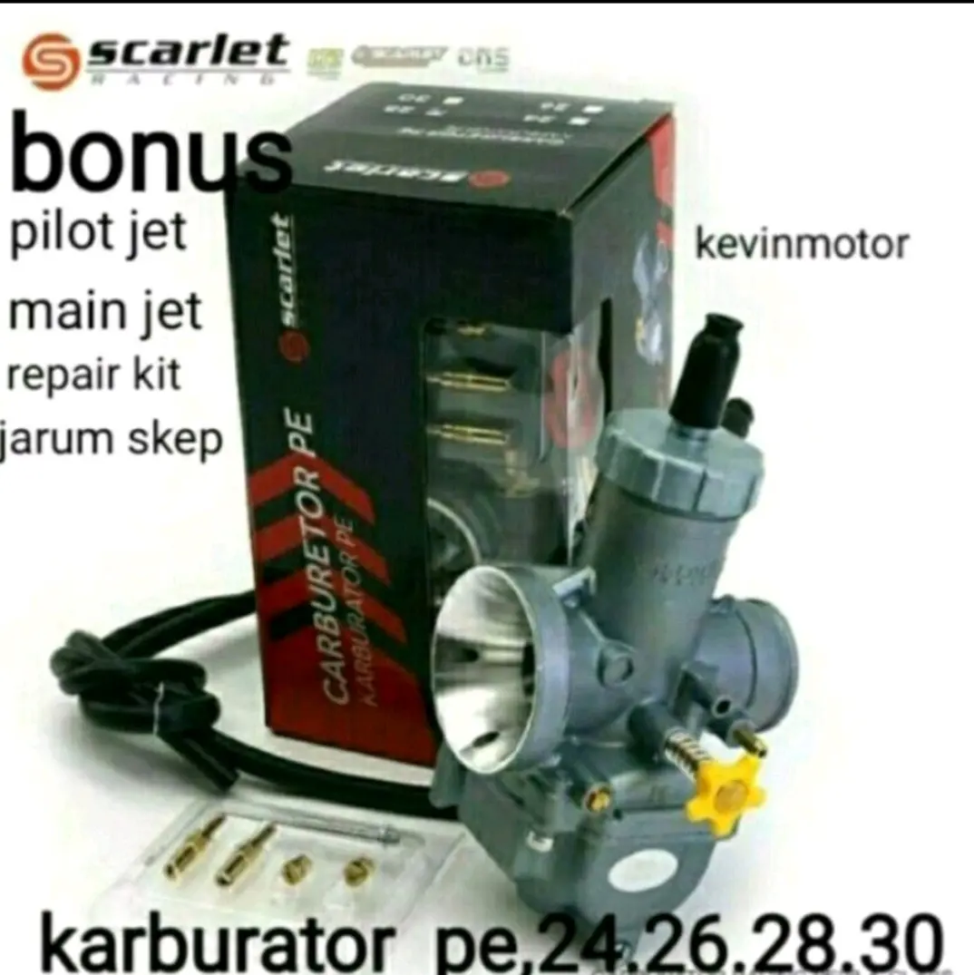 KARBU KARBURATOR PE 24,26,28,30 ORIGINAL SCARLET,SDH REAMER SDH LENGKAP DGN FITUR POWER JET,UNIVERSAL