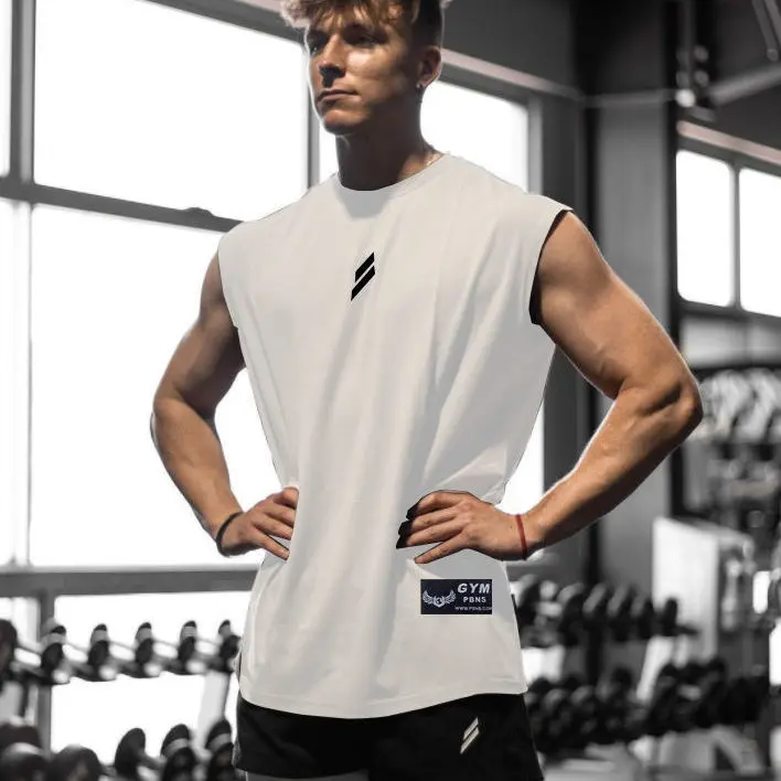 Men's Sleeveless T-Shirts for Summer, Loose Fit, Quick-Dry and Breathable, Designed for Running, Physical Training, and Fitness Activities.