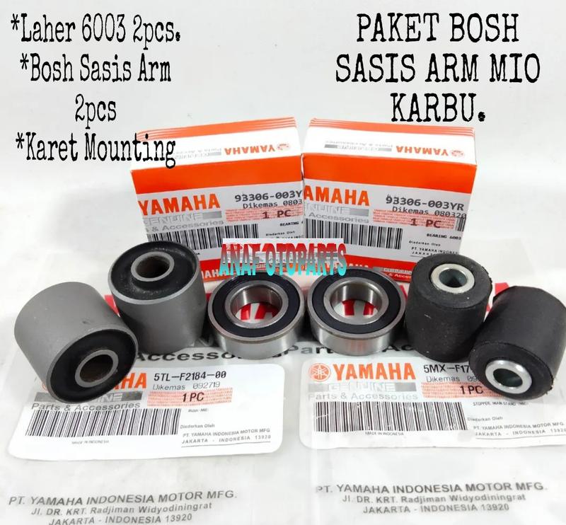 Product Introduction of Paket 3 Item Bosh Sasis Arm Mio + Bosh Karet Mounting + Laher Arm 6003 Mio Sporty/Mio Smile/Mio Soul/Nouvo/Xeon. Motor Motorcycle 2