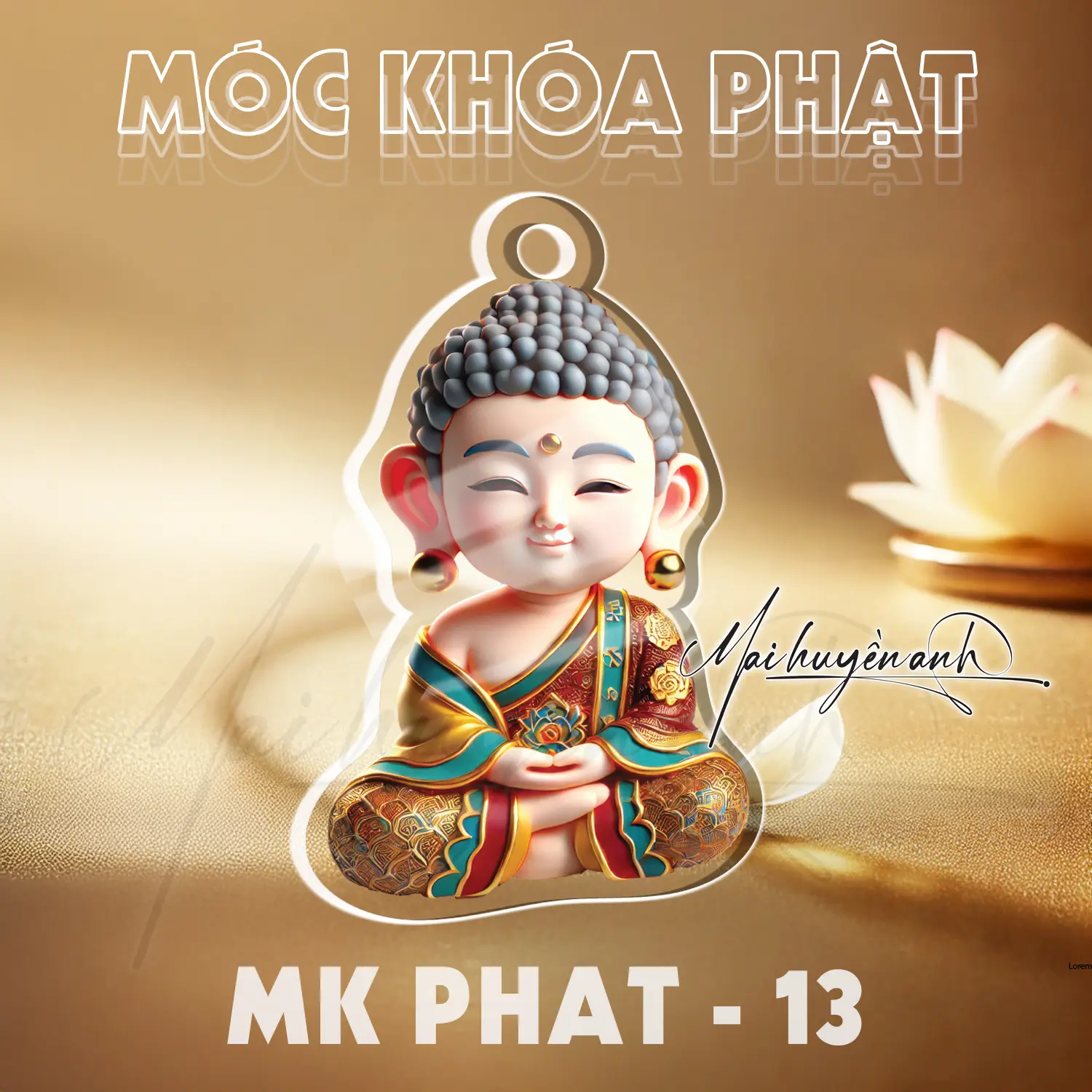 Móc khóa hình PHẬT 2 mặt nhựa mica, móc chìa khoá Acrylic mô hình PHẬT - INSIEURE