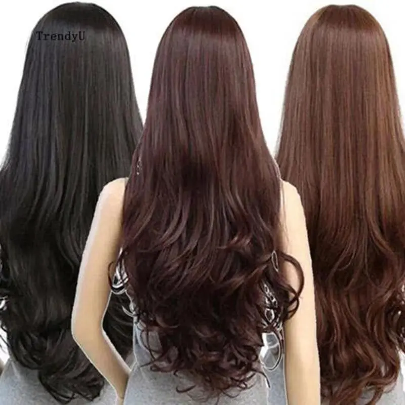 TDU_Women Fashion Lolita Curly Wavy Long Full Wig Heat Resistant Cosplay Party Hair