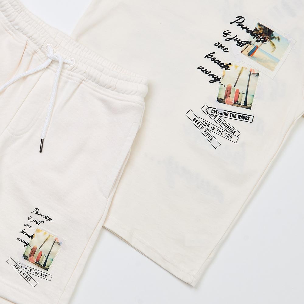 Max Fashions Baju Anak Laki-laki Grafitti Graphic Matching Set - White Medium