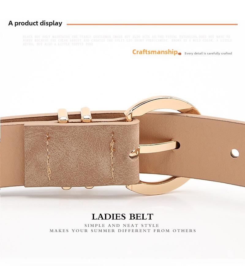 Product Introduction of Women's Belt Four Seasons Korean Style New Simple All-Match Alloy Pin Buckle Belt Clothing Matching Jeans Strap 16