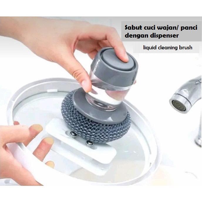 Gambar SIKAT KAWAT SABUT CUCI PIRING WAJAN PANCI DENGAN DISPENSER SABUN CAIR - Spesifikasi dari klairee store Kab. Tangerang Tokopedia
