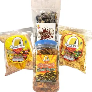 4 PCS KERIPIK SINGKONG NAGE 25 (PEDAS BILIS,CHOCOBI,KULIT IKAN PEDAS MANJE,PEDAS SANGAT)