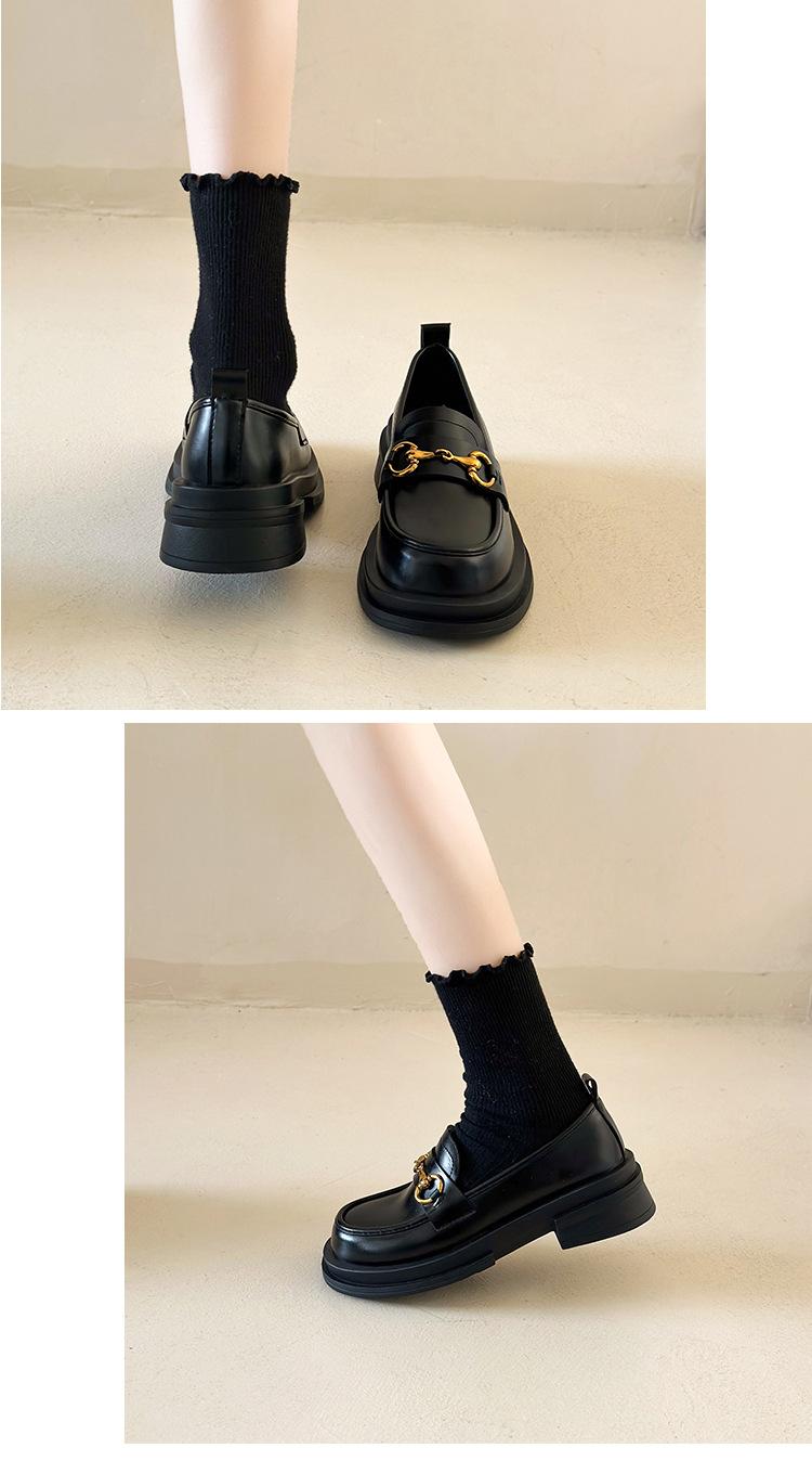Product Introduction of Authentic Leather Loafers Women's 2024 Spring New Japanese JK Mary Jane Shoes Small Leather Shoes Slip-on Horsebit Buckle Pumps 16