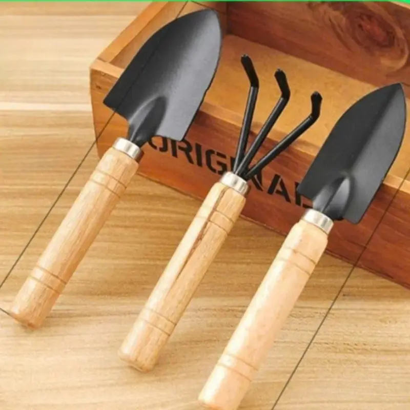 Bộ Dụng Cụ Làm Vườn Mini 3 Món Cán Gỗ Xẻng, Xúc, Cào Nhỏ Gọn Tiện Dụng Đa Năng 5