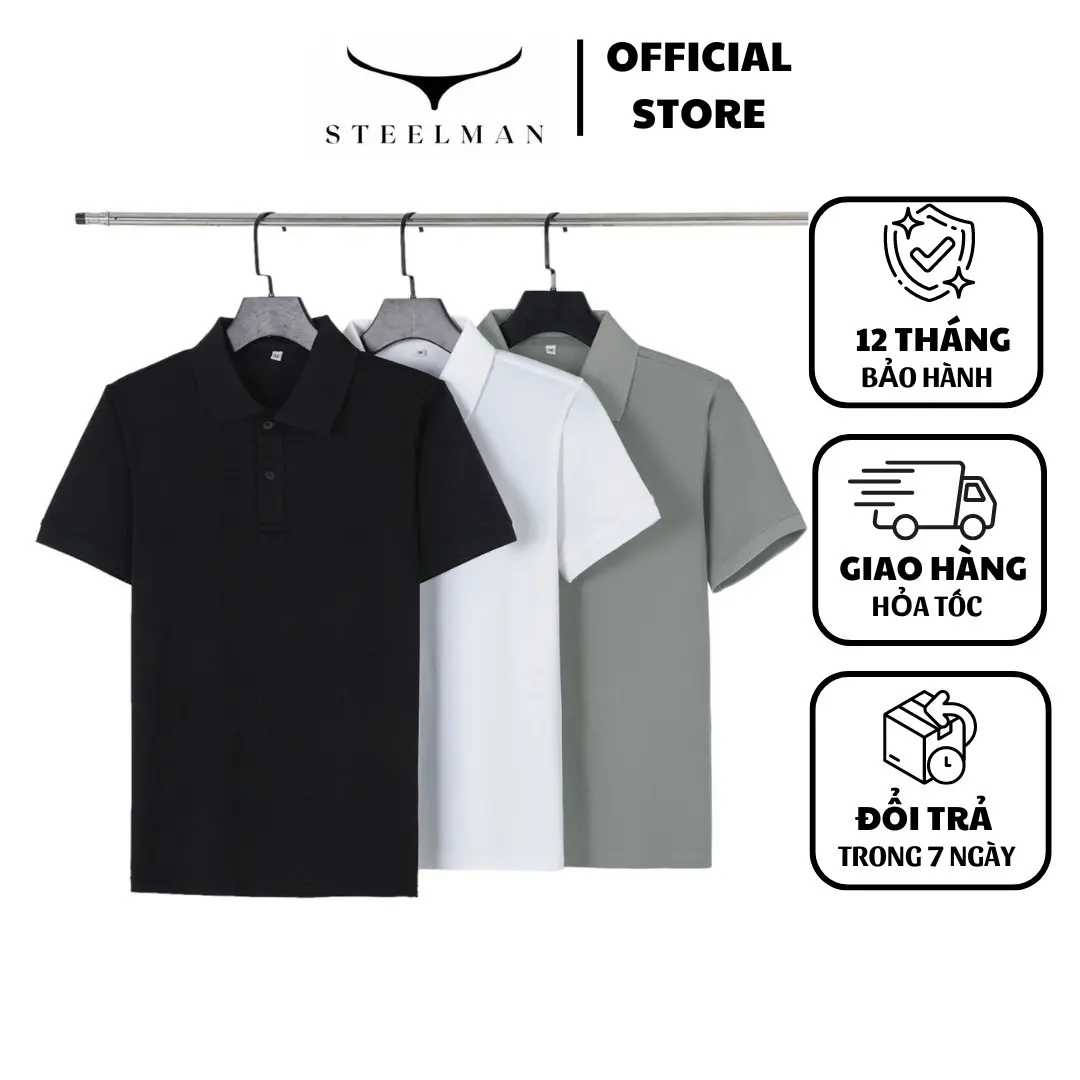 [COMBO] 3 Áo Thun Polo Nam Có Cổ Ngắn Tay, Chất Vải Cá Sấu Thoáng Mát, Phong Cách Thời Trang Menswear