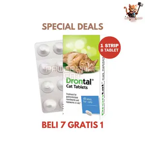 PPC Beli 7 Gratis 1 Drontal Cat Tablet Original Obat Cacing Kucing Diare Kitten Anti Cacingan Ampuh