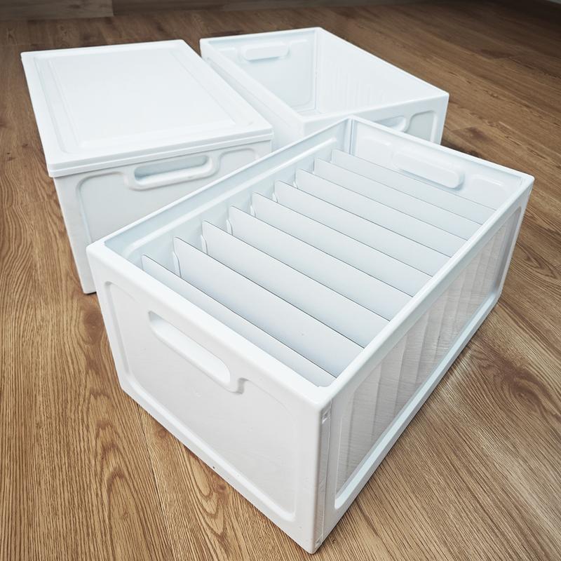 Hộp đựng quần áo BẰNG NHỰA CÓ NẮP có thể GẤP GỌN thùng nhựa đựng đồ chơi cho bé chống bụi Hộp đựng đồ ngăn nắp hơn trong tủ quần áo