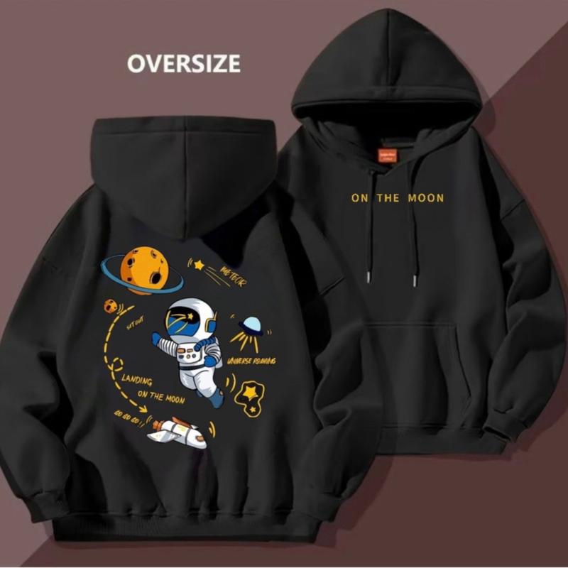  ÁO HOODIE UNISEX NAM NỮ PHI HÀNH GIA CÓ BIGSIZE TỪ 35kg đến hơn 100kg CHẤT NỈ DÀY MỊN CAO CẤP- ÁO KHOÁC CHUI TAY DÀI FORM RỘNG OVERSIZE. Menswear 