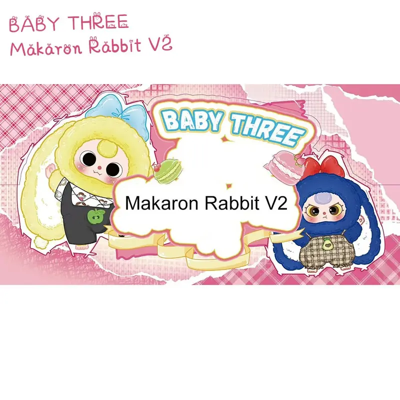 Thỏ Macaroon V2, BABY THREE, Hộp mù, 15 màu và kiểu để thu thập, Lý Tưởng cho quà tặng guong  than mat phat sang 5