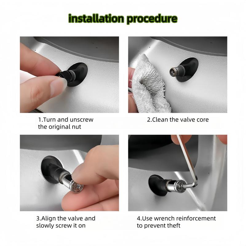 Car Tire Valve Stem Cap, 4 Counts/set Anti-theft Car Tire Valve Stem Cover, Universal Car Tire Valve Stem Cap for Motorcycle, Car, Truck 8